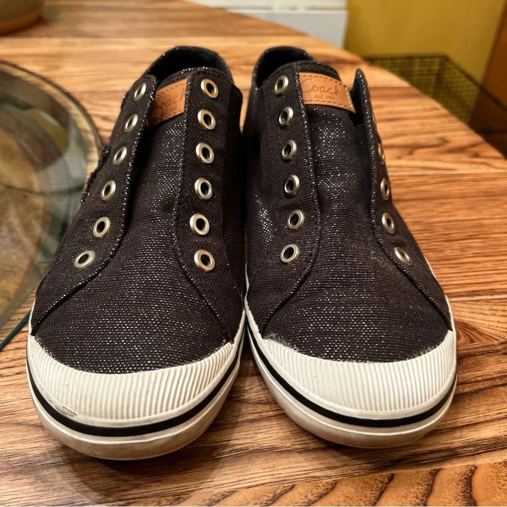 Coach Signature  Keeley Black Converse Style Sneakers 9B - Picture 6 of 11